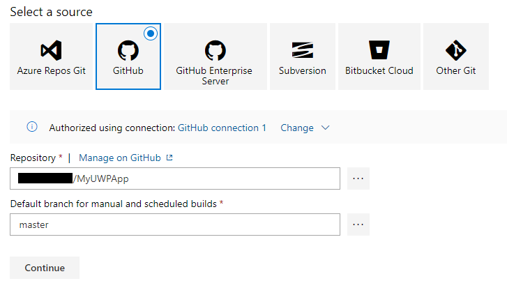 Configure source vcs